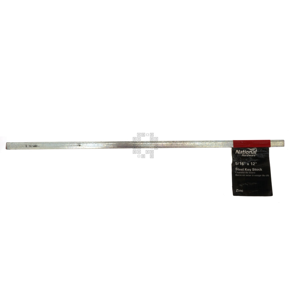 National Hardware N180-182 5/16" Square Key Stock, 12" Length, Zinc Plated