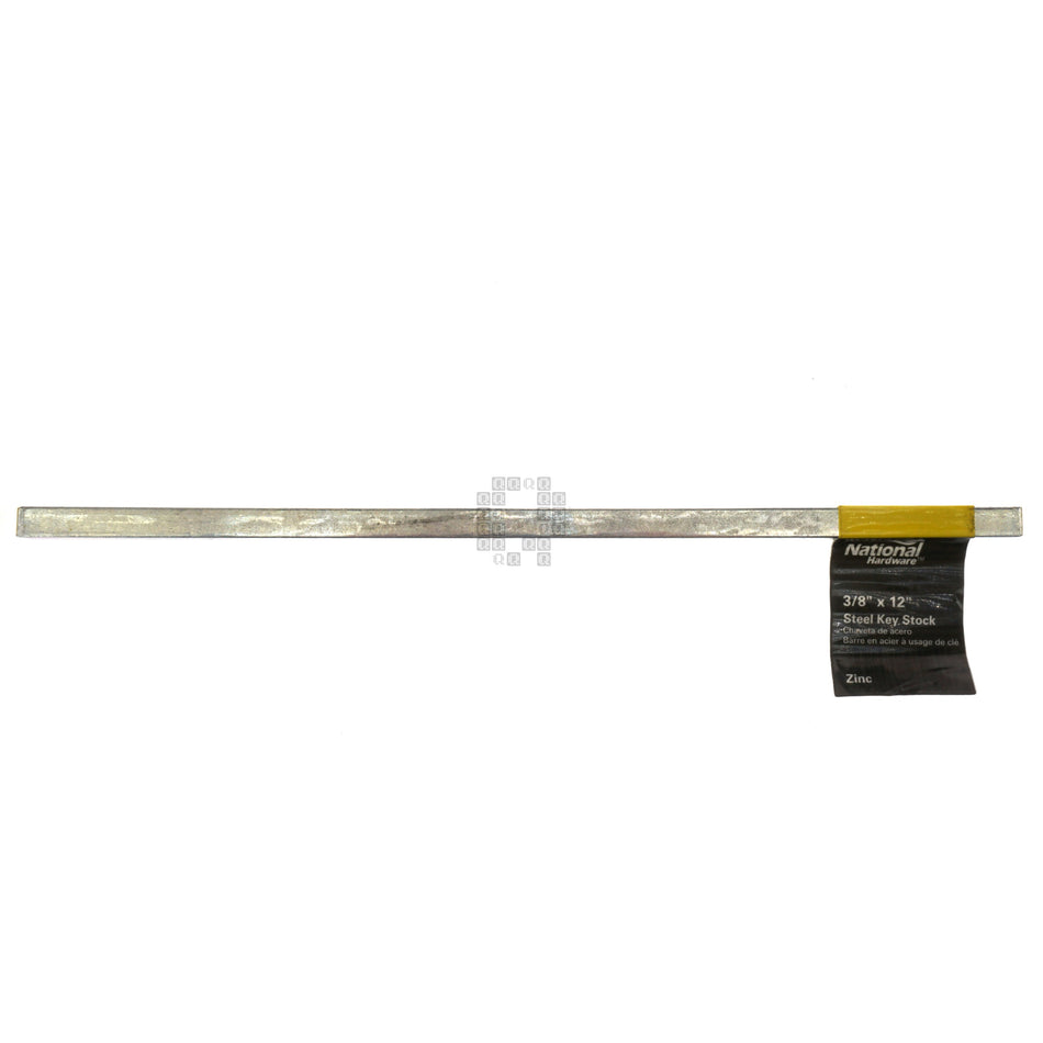 National Hardware N180-190 3/8" Square Key Stock, 12" Length, Zinc Plated
