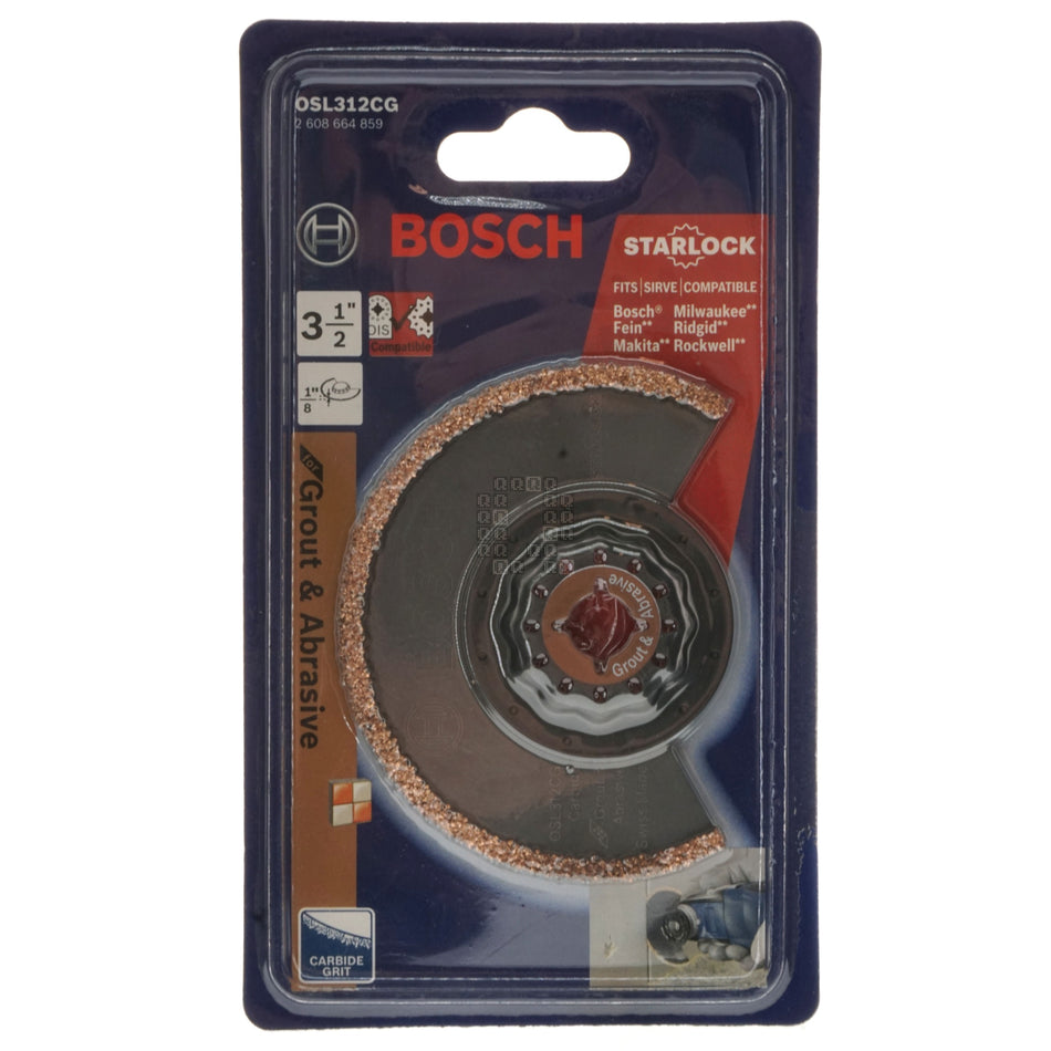 Bosch OSL312CG 2608664859 Oscillating Grinding Blade, 3-1/2" Diameter, 1/8" Thickness, Carbide Grit, Grout & Abrasive