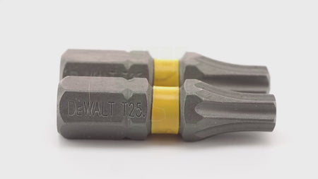 DeWALT DWA1TX25-2 T25 TORX MAX FIT Bit Tips, 1" Length, 2-Pack 360° Video