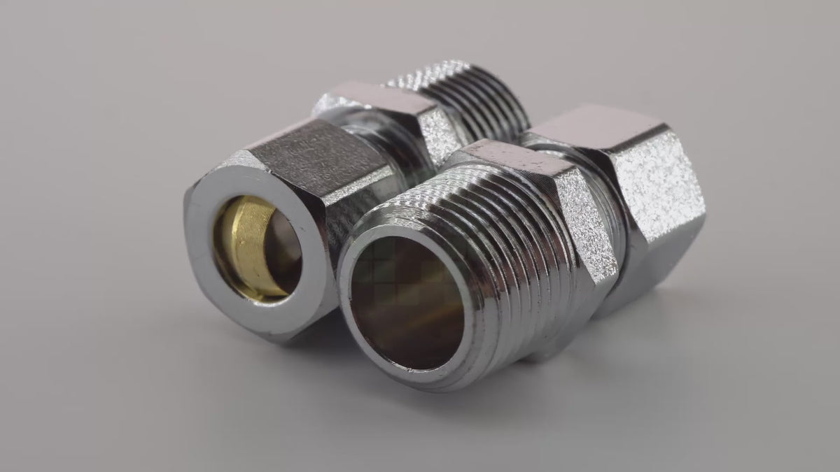 PlumbCraft 7322000LF 3/8" MIP x 3/8" OD Compression Straight Fittings 360° Video