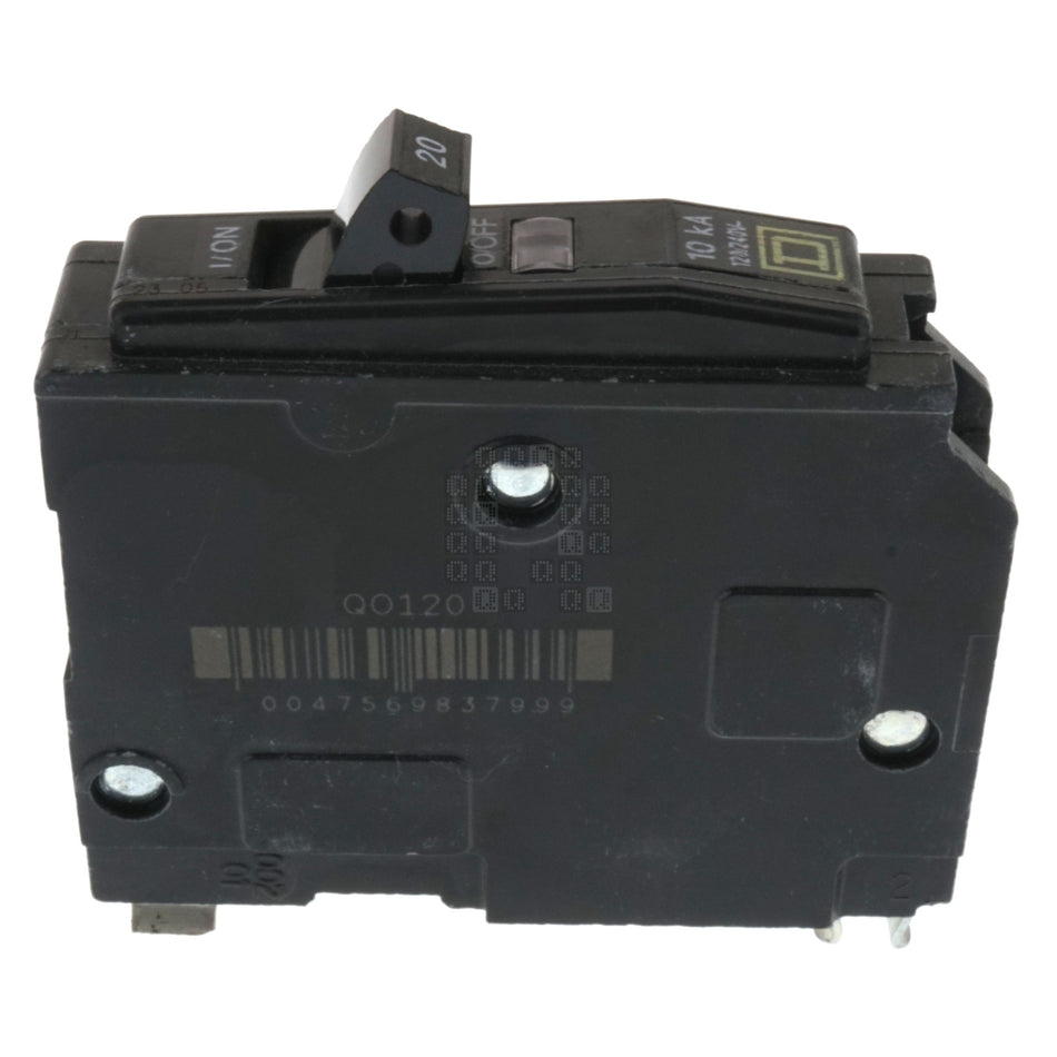 Square D QO120CP Plug-In Circuit Breaker, 20 Amps, Single Pole, 120/240VAC