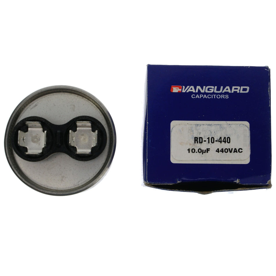 Vanguard RD-10-440 Electric Motor Run Capacitor, 10 uF, 440 VAC 50-60Hz