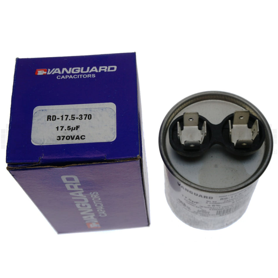 Vanguard RD-17.5-370 Electric Motor Run Capacitor, 17.5 uF, 370 VAC 50-60Hz