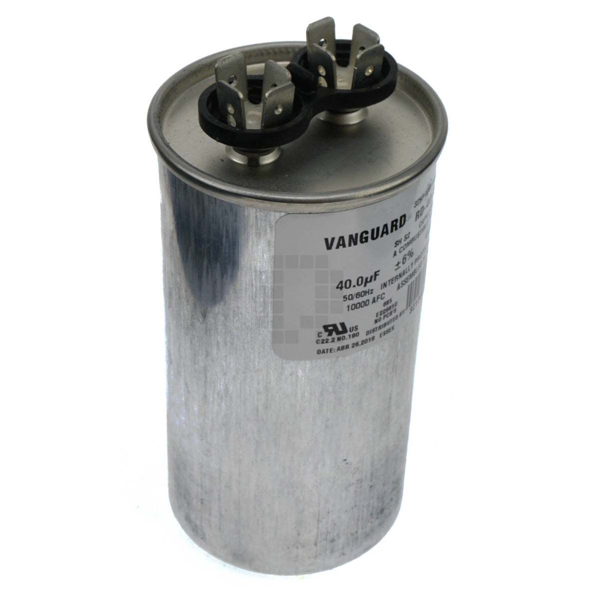 Vanguard RD-40-440 Silver Electric Motor Run Capacitor