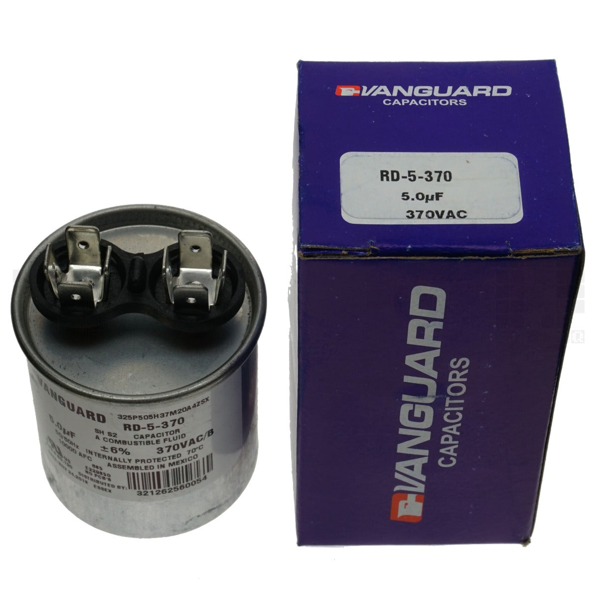 Vanguard RD-5-370 Round Electric Motor Run Capacitor