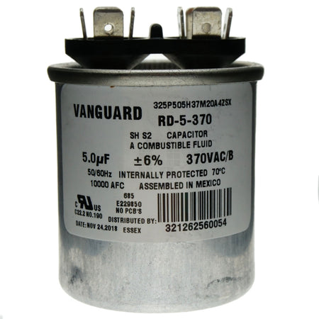 Vanguard RD-5-370 Round Electric Motor Run Capacitor