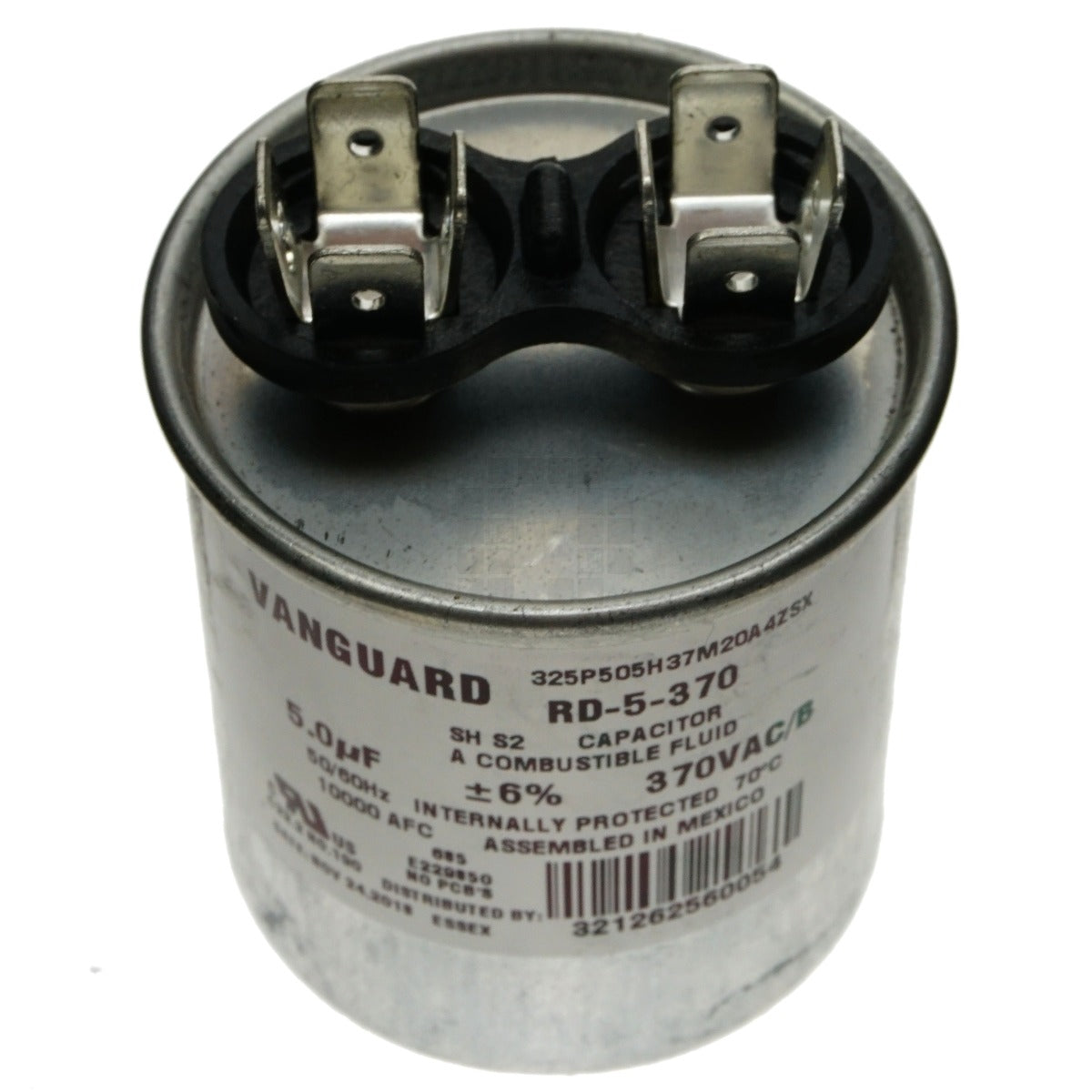 Vanguard RD-5-370 Round Electric Motor Run Capacitor