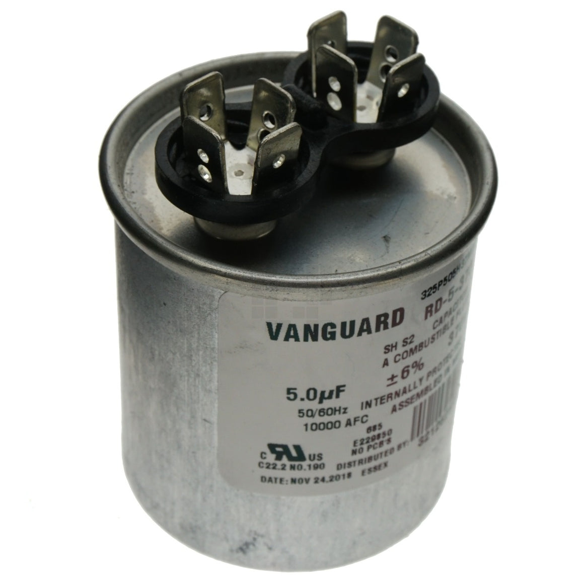 Vanguard RD-5-370 Round Electric Motor Run Capacitor