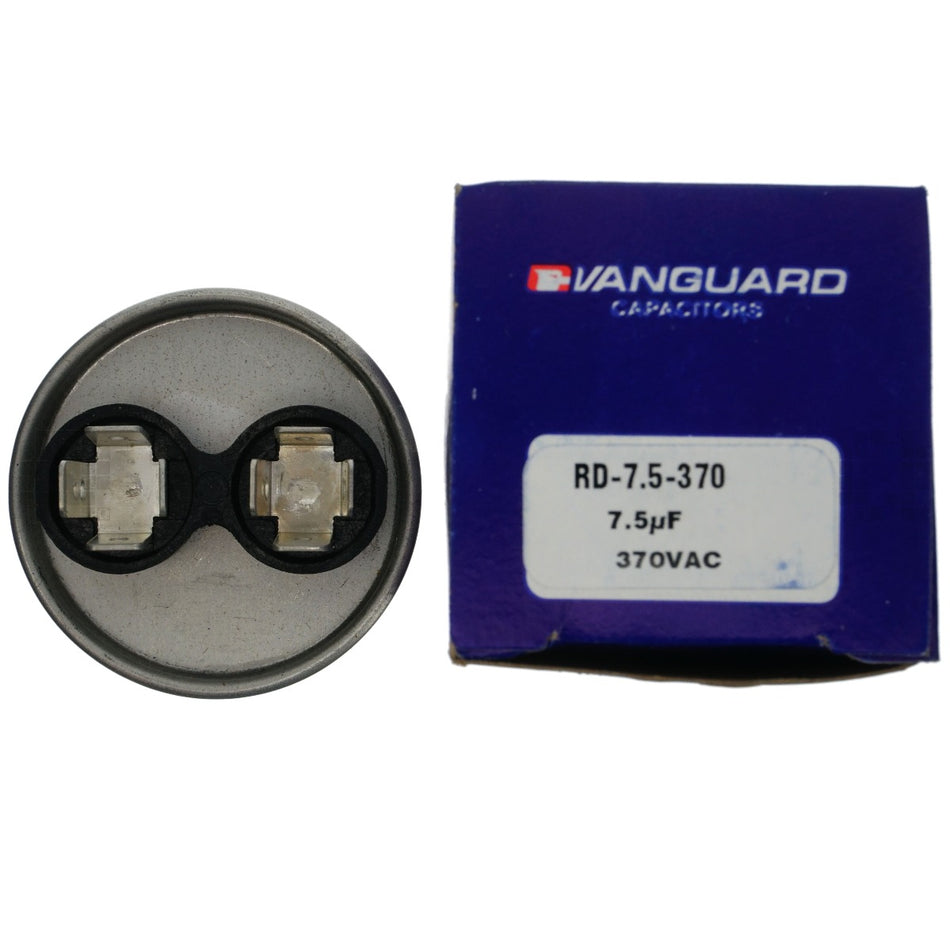 Vanguard RD-7.5-370 Electric Motor Run Capacitor, 7.5 uF, 370 VAC, 50-60Hz