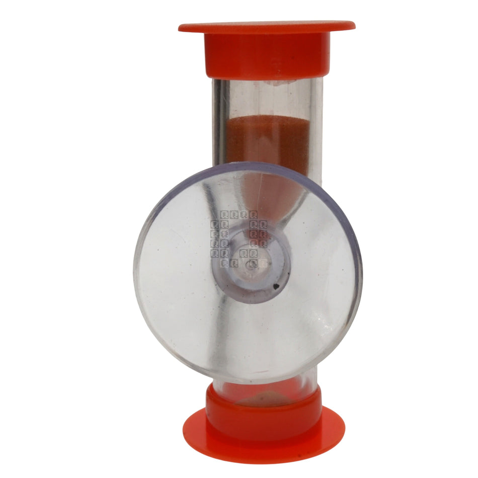 Plastic Hourglass Sand Timer with Suction Cup, 3 Minute, Orange, 2-3/8" Height