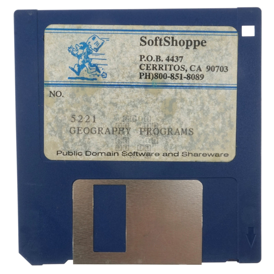SoftShoppe 5221 Geography Programs, 3.5" Floppy Disk, 68K Macintosh Programs