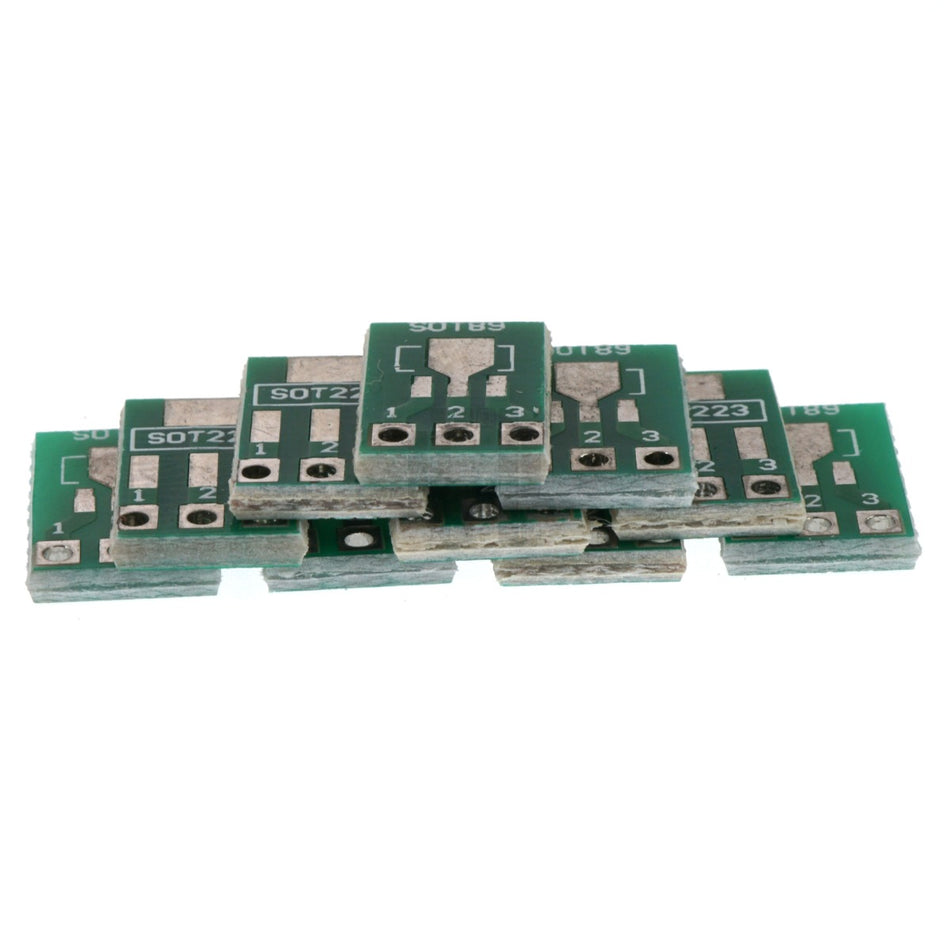 SOT89/SOT223 to TO-220/DIP Adapter Circuit Board, 10 Pack