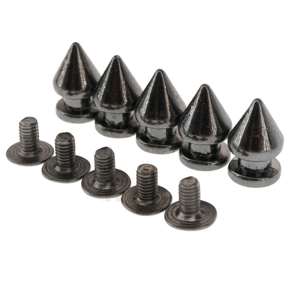 Gunmetal Tree Spike 7x12mm, Threaded Screw M3-0.5mm, 5 Pack
