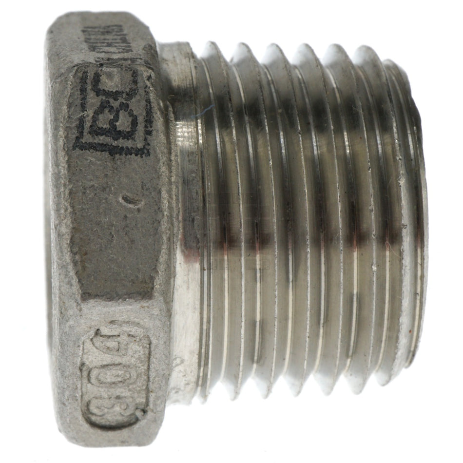 Boshart Industries U2-SSB-0502 1/2" MNPT x 1/4" FNPT Stainless Steel Reduction Bushing