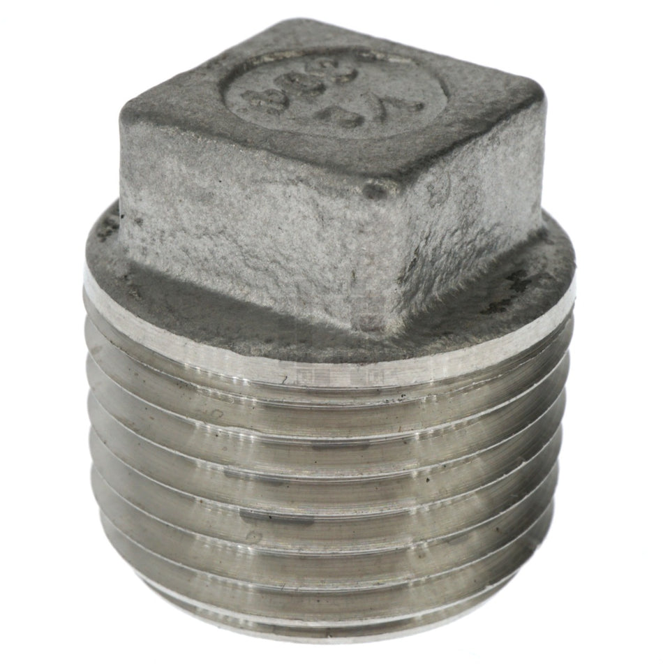 Boshart Industries U2-SSP-05 1/2" Male NPT Square Head Stainless Steel Plug