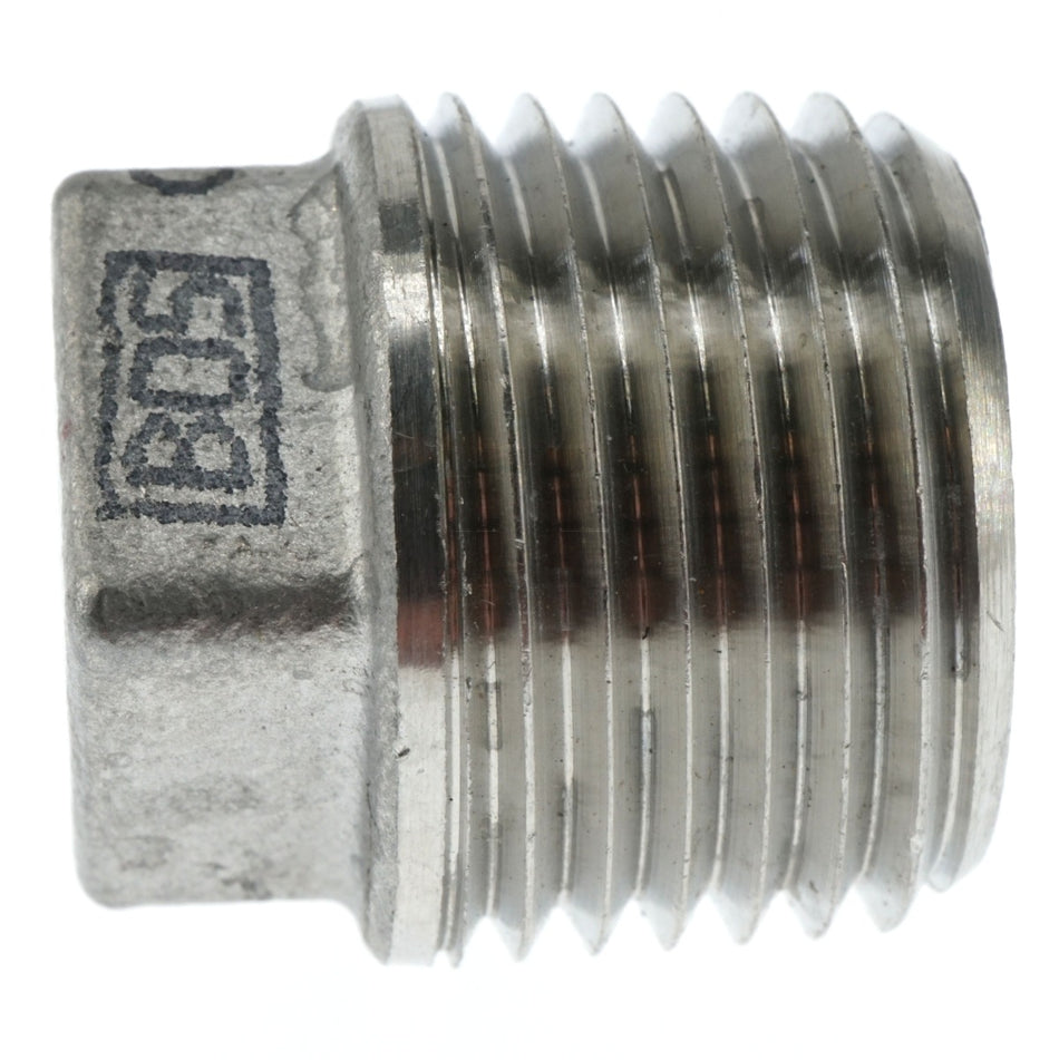 Boshart Industries U2-SSP-05 1/2" Male NPT Square Head Stainless Steel Plug