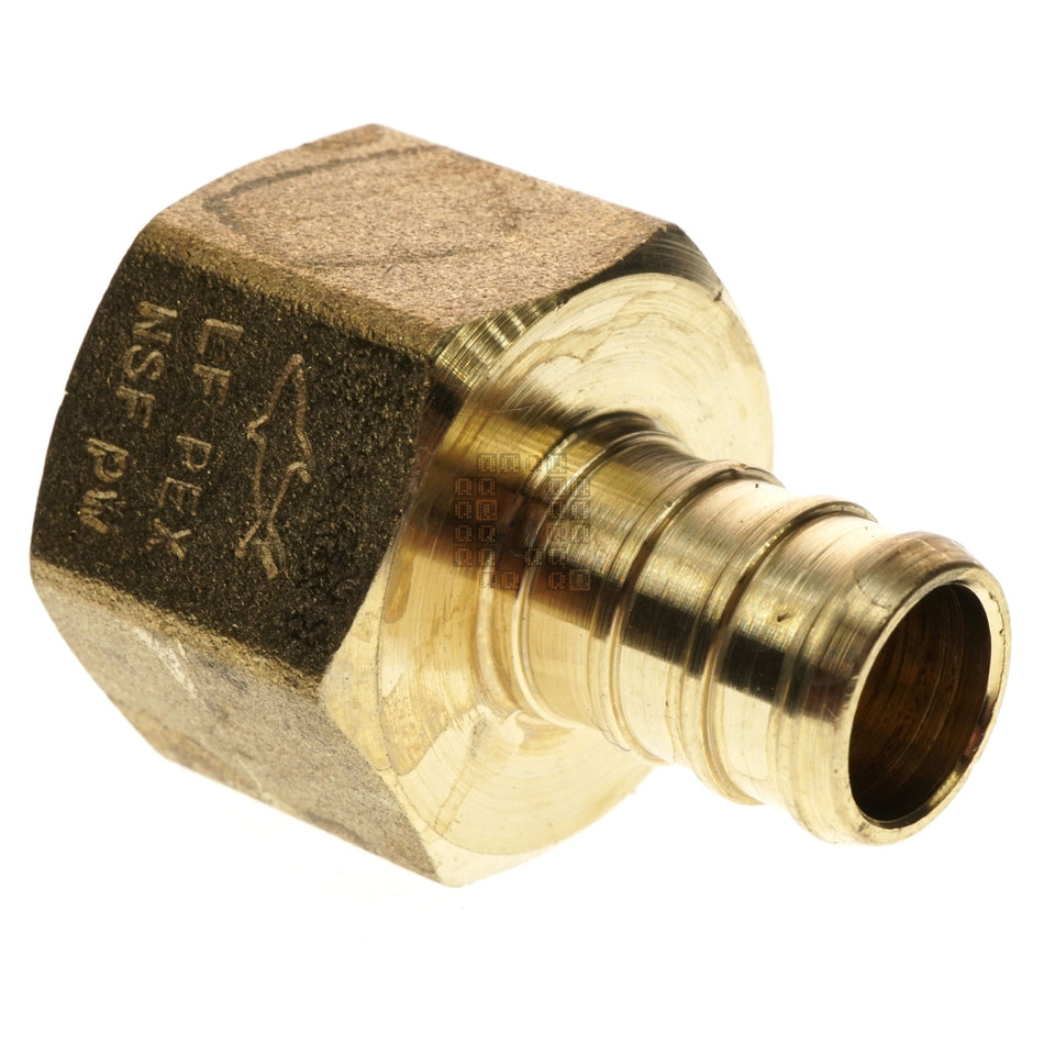 RWC / Sharkbite UC072LFA 1/2" Female NPT x 1/2" PEX Hose Barb Adapter, DZR Brass