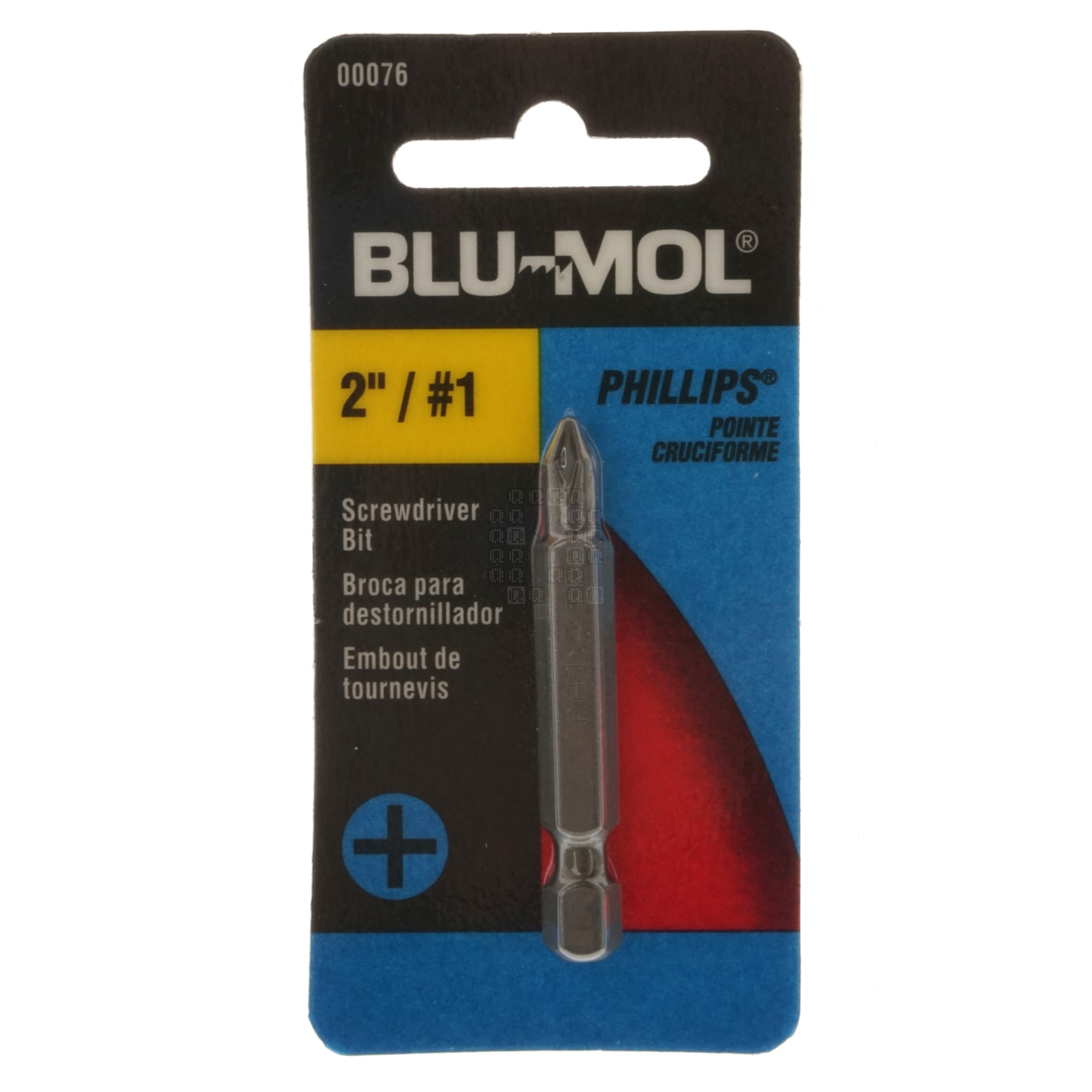 BLU-MOL 00076 PH1 / #1 Phillips Screwdriver Bit, 2" Length
