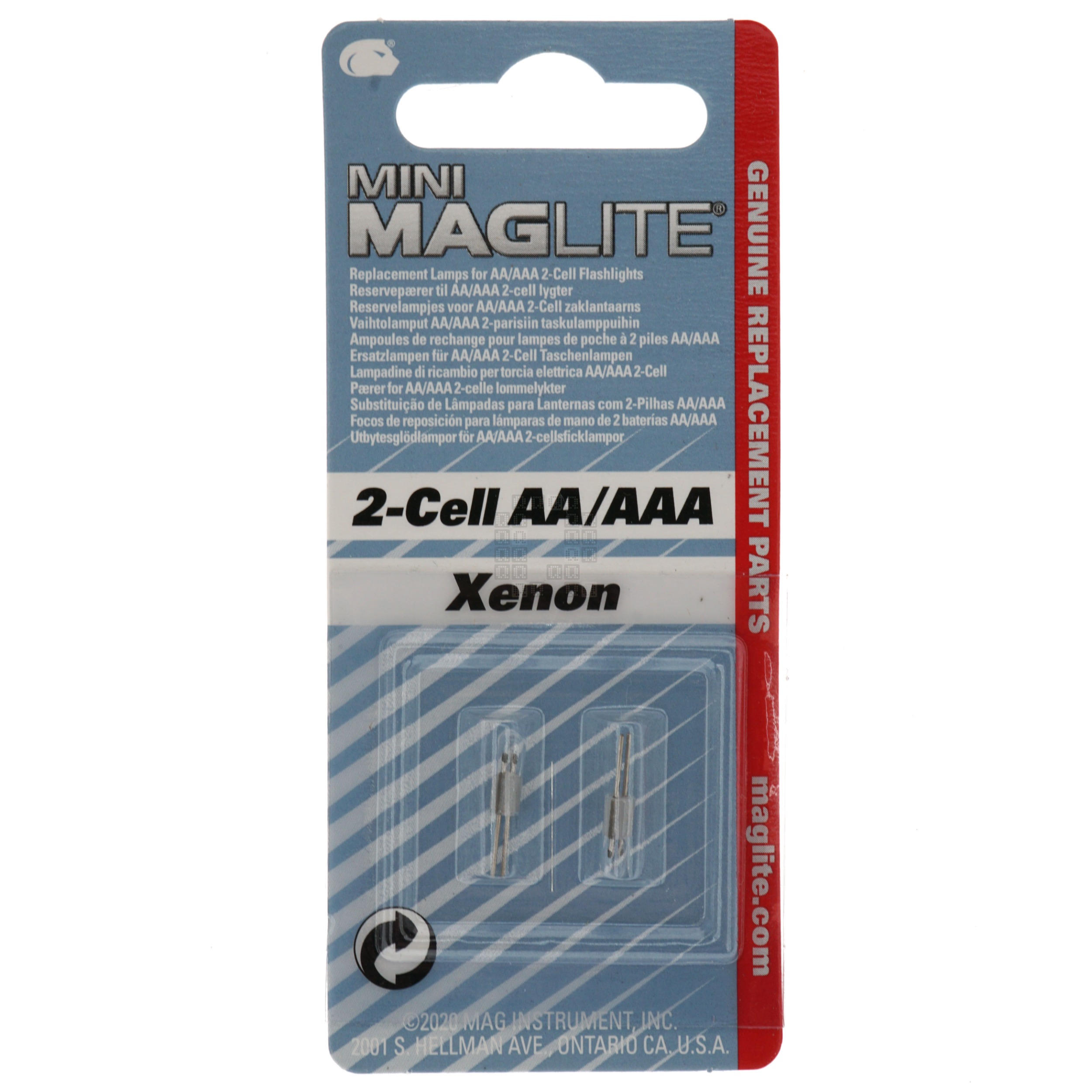 MAG Instruments 107-000-704 LM2A001L Mini Maglite 2-Cell AA/AAA Xenon Lamp Bulb 2-Pack