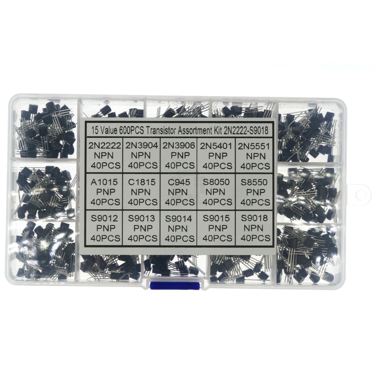 Geekcreit 600 Piece TO-92 NPN PNP Transistor Kit