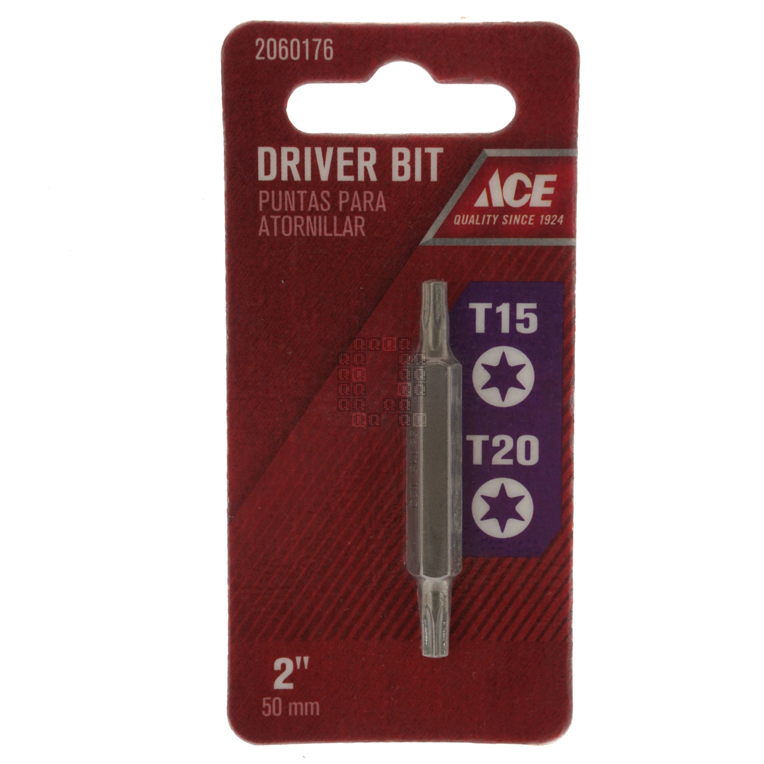 ACE Hardware 2060176 T15 / T20 TORX Double Ended Driver Bit, 2" Length, 1/4" Hex Drive