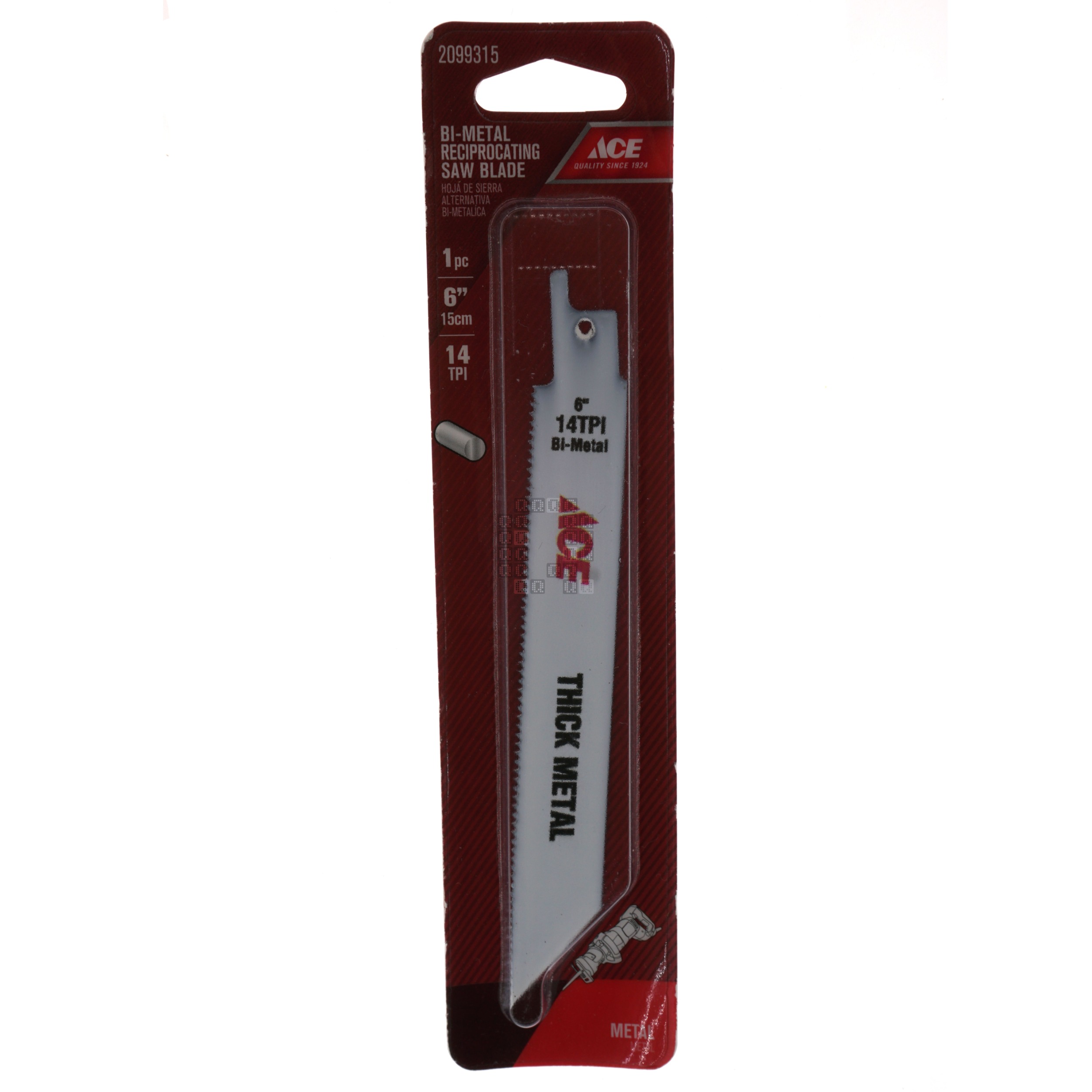 ACE Hardware 2099315 Bi-Metal 6" Long 14TPI Thick Metal Reciprocating Saw Blade