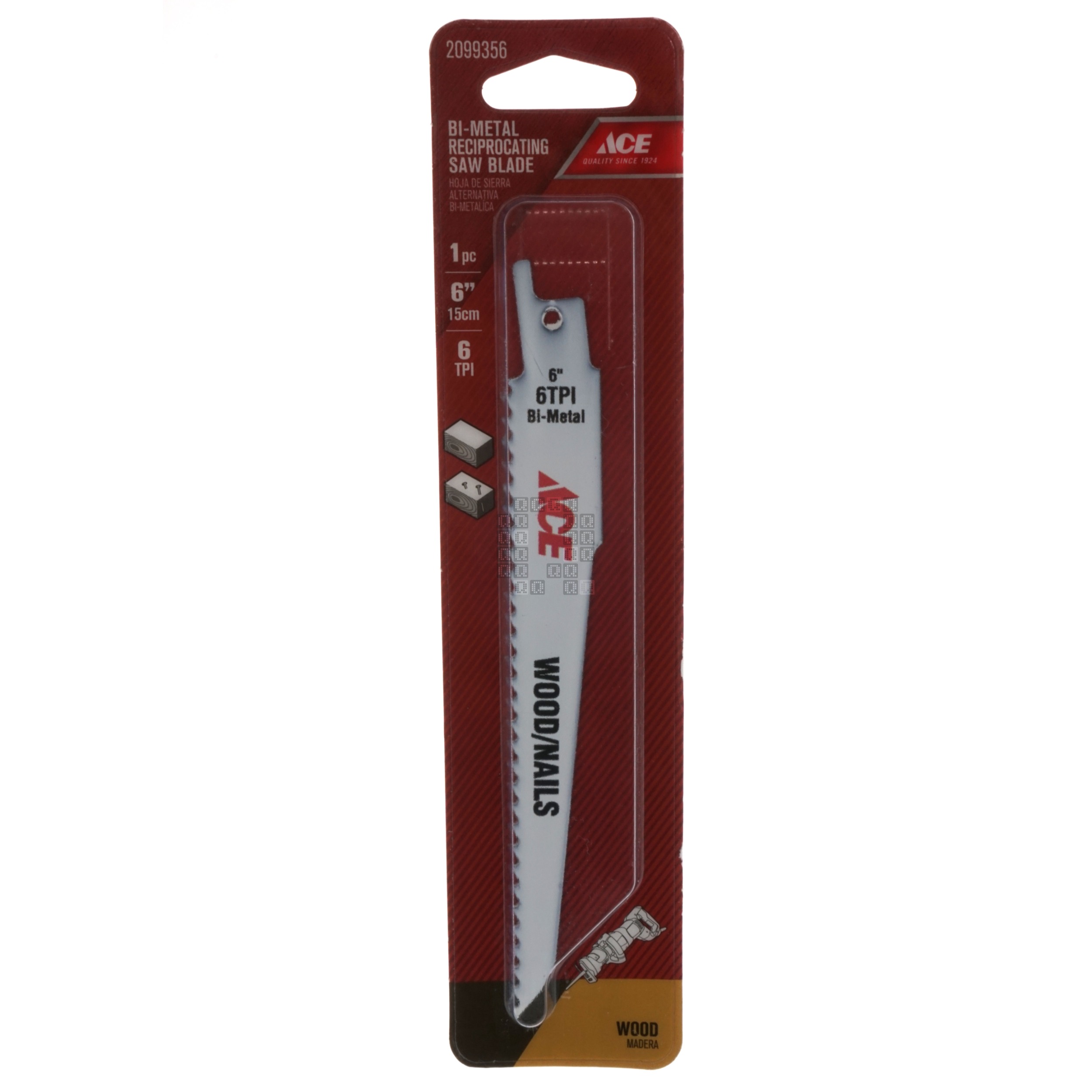 ACE Hardware 2099356 Bi-Metal 6" Rough Cut Wood/Nails Reciprocating Saw Blade