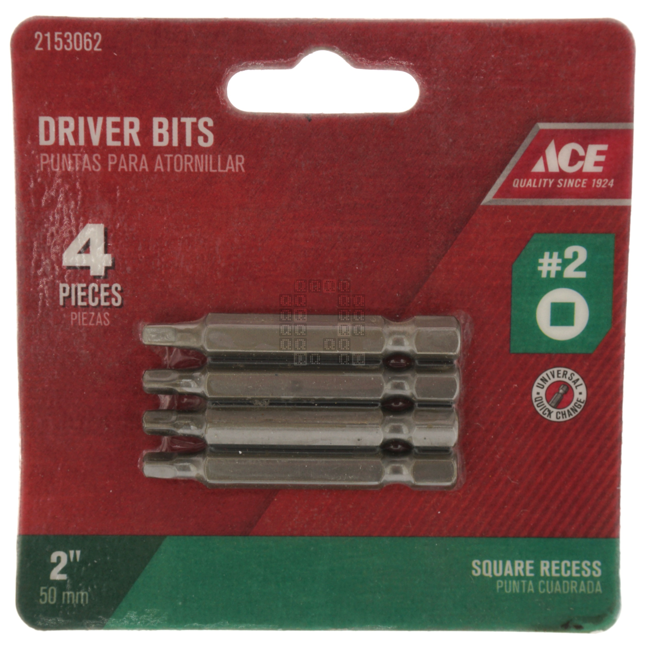 ACE Hardware 2153062 #2 Square / SQ2 Driver Bits, 2" Length, 4-Pack