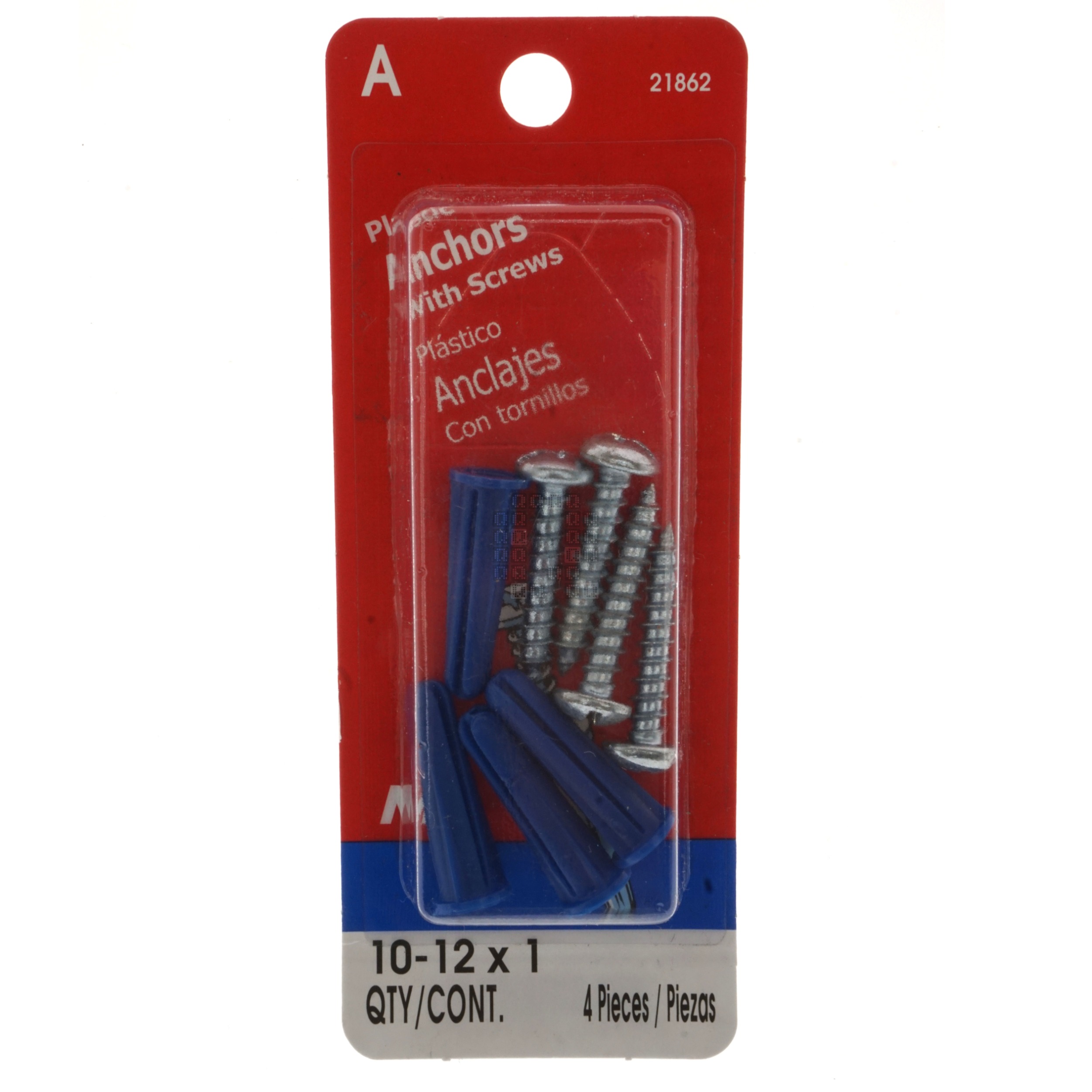 Midwest Fastener 21862 #10-12 x 1 Plastic Anchor Kit with Zinc Screws