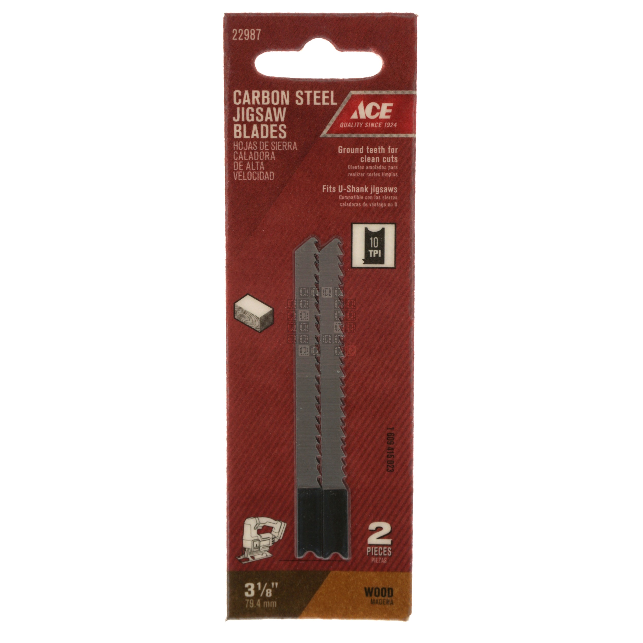 ACE Hardware 22987 Carbon Steel Jigsaw Blades, 10TPI 3-1/8" Length, 2-Pack