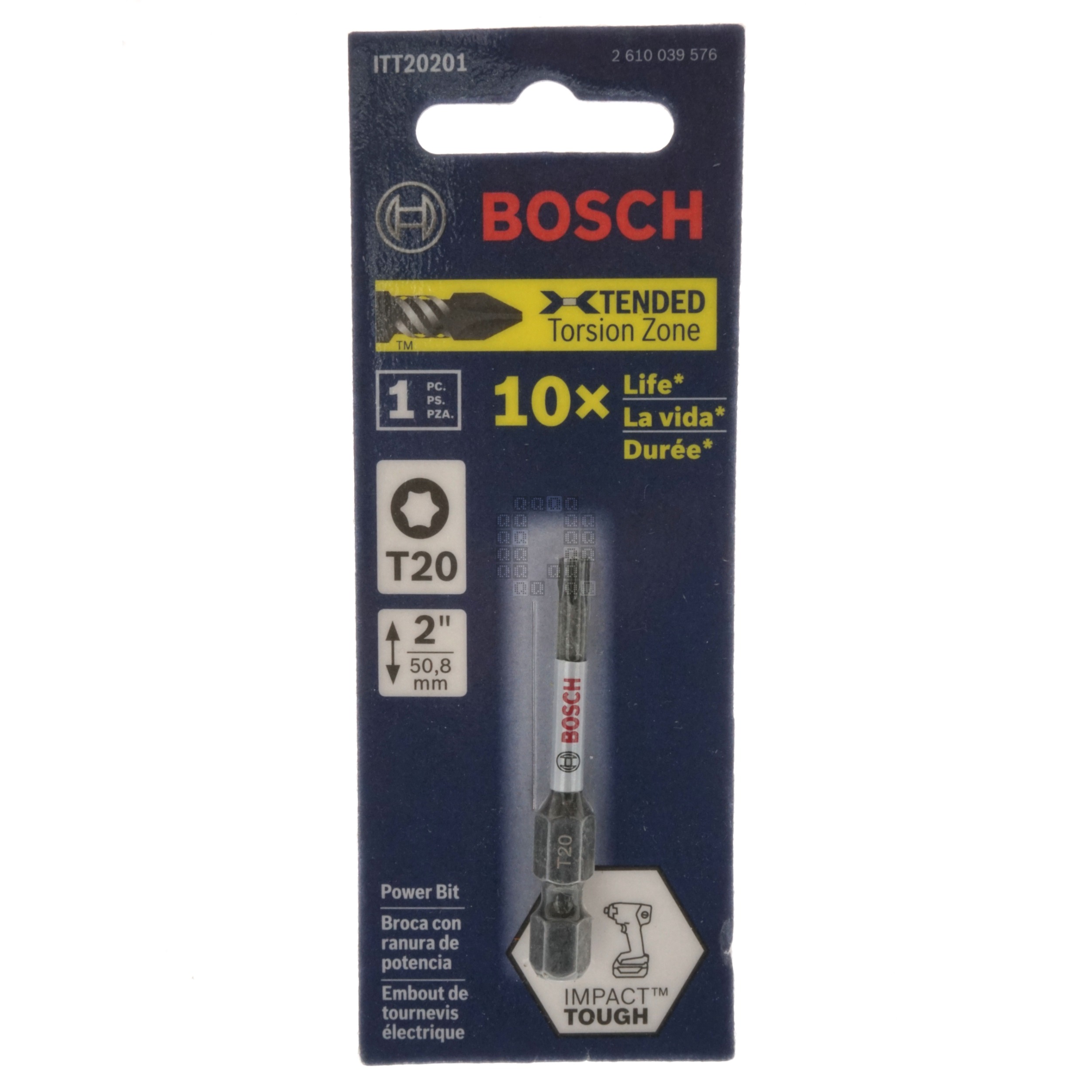 Bosch ITT20201 2610039576 T20 TORX Impact Tough Power Bit, 2" Length