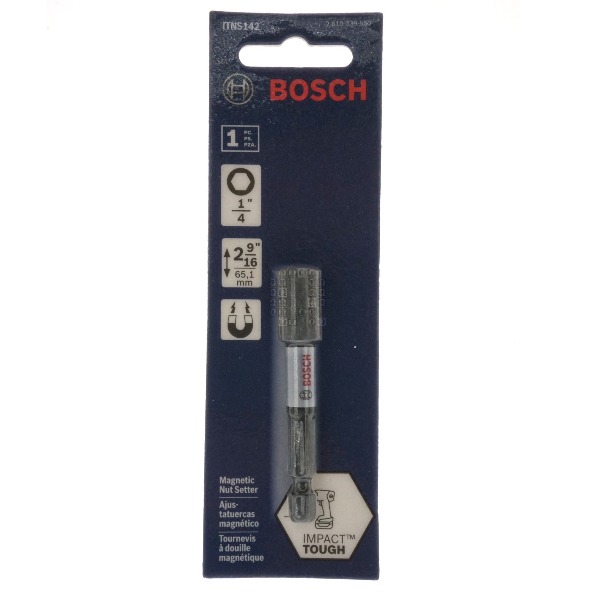 Bosch ITNS142 2610039653 Impact Tough 1/4" Magnetic Nut Setter, 2-9/16" Length