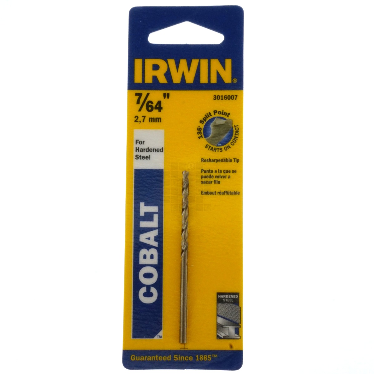 Irwin 3016007 7/64" Cobalt Drill Bit, 135° Split Point