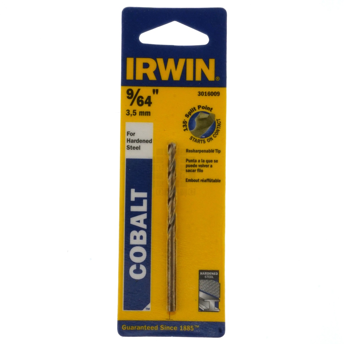 Irwin 3016009 9/64" Cobalt Drill Bit, 135° Split Point