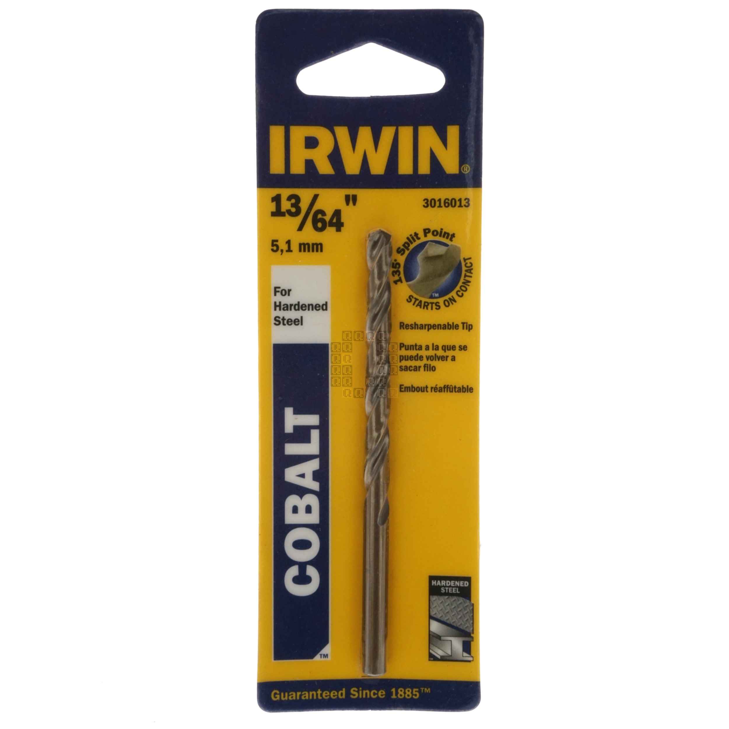 Irwin Industrial Tools 3016013 13/64" Cobalt 135° Split Point Drill Bit