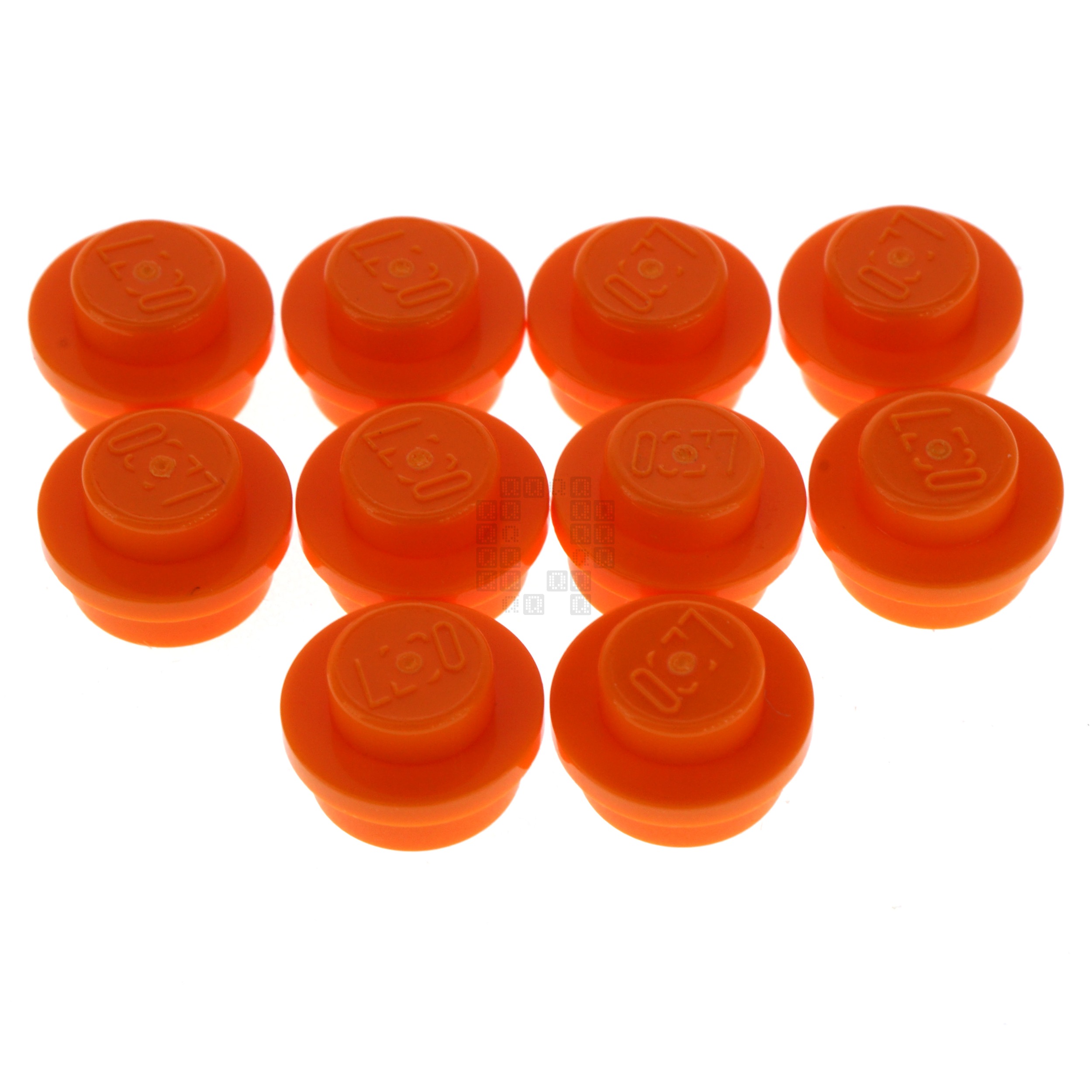 LEGO 4157103 1x1 Round Plate, Bright Orange, 10-Pack