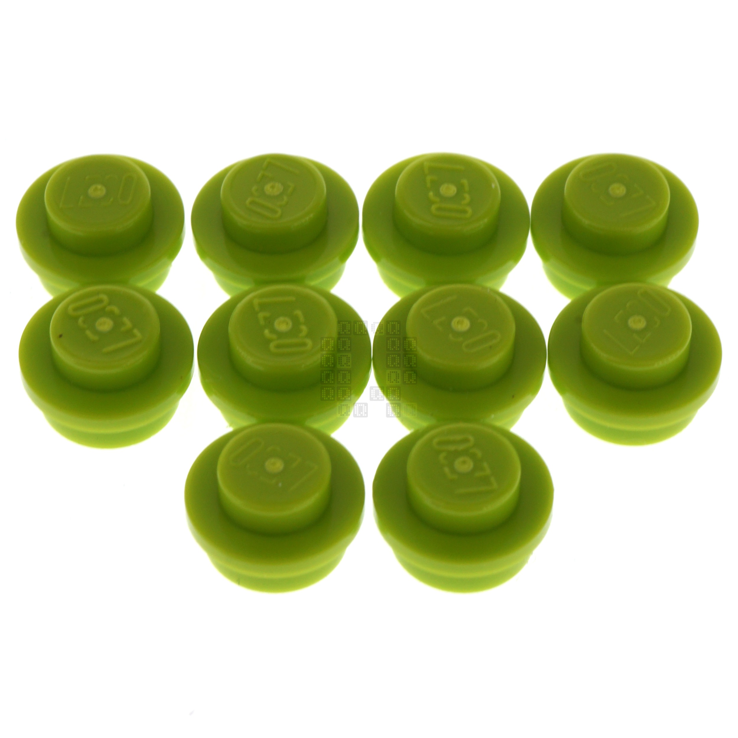 LEGO 4183133 1x1 Round Plate, Lime Green, 10-Pack