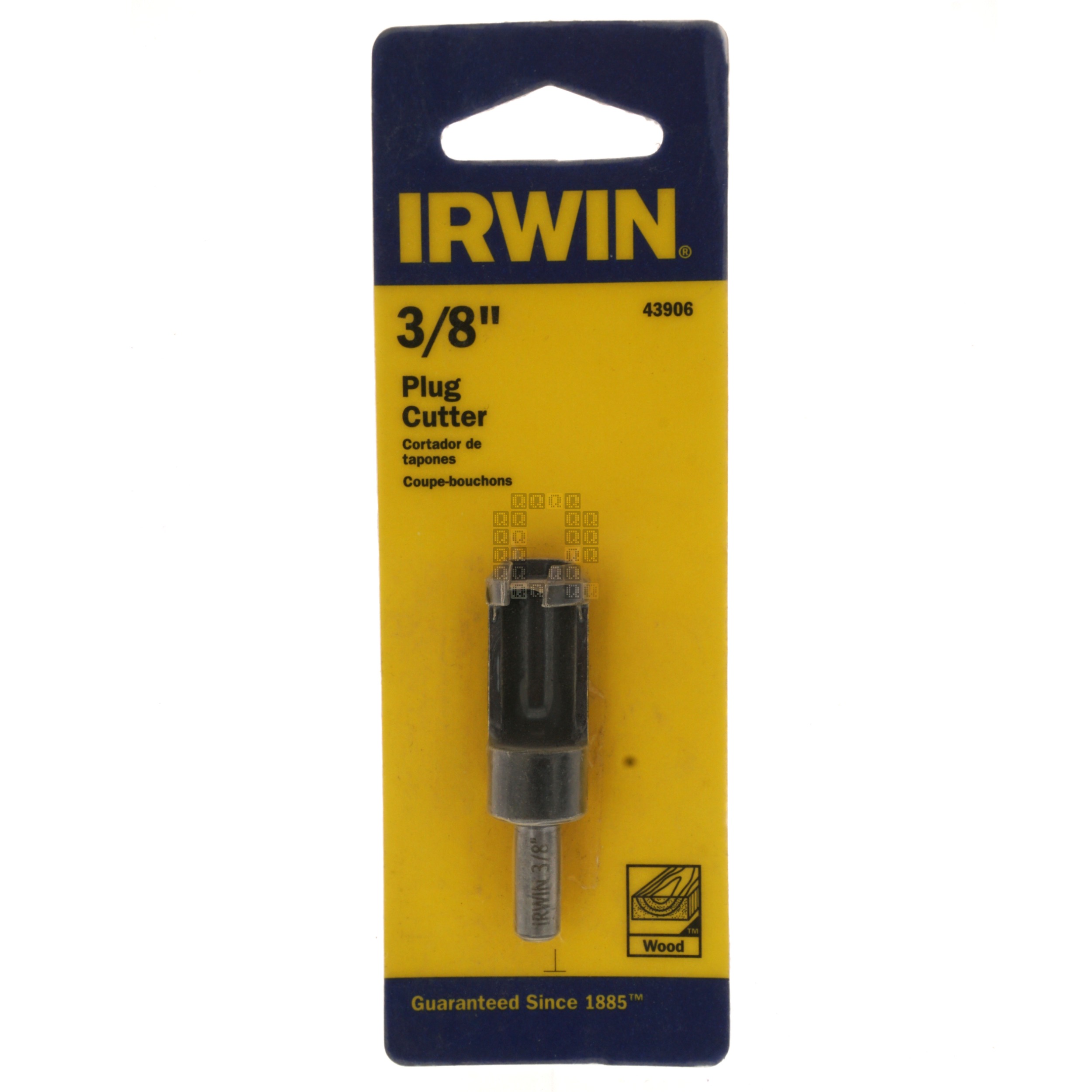 Irwin Tools 43906 3/8" Plug Cutter, 1/4" Straight Shank