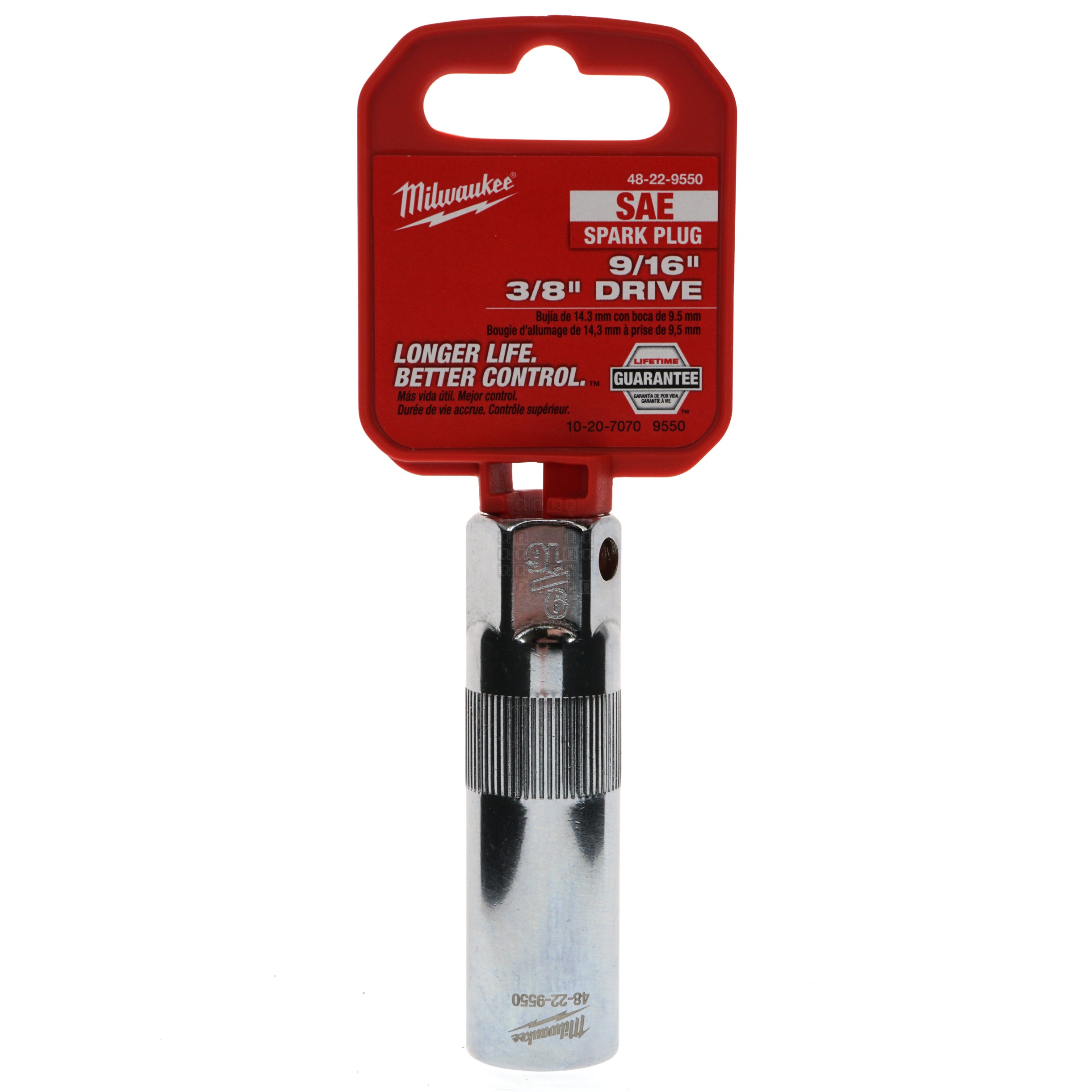 Milwaukee Tool 48-22-9550 3/8" Drive 9/16" Spark Plug Deep Socket Rubber Retainer