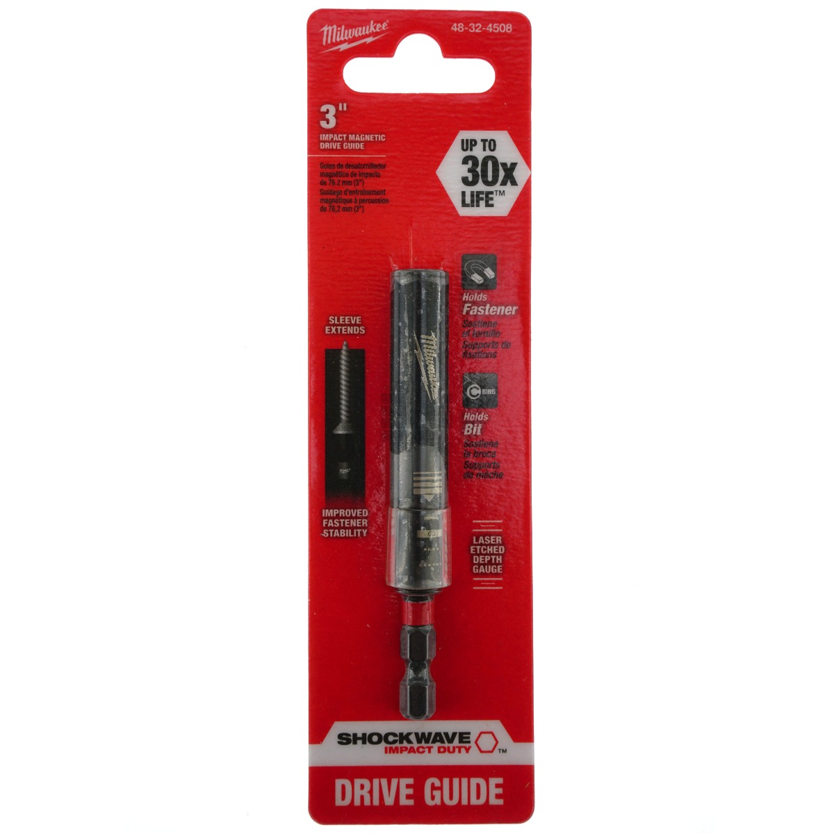 Milwaukee 48-32-4508 SHOCKWAVE 3" Impact Duty Magnetic Drive Guide