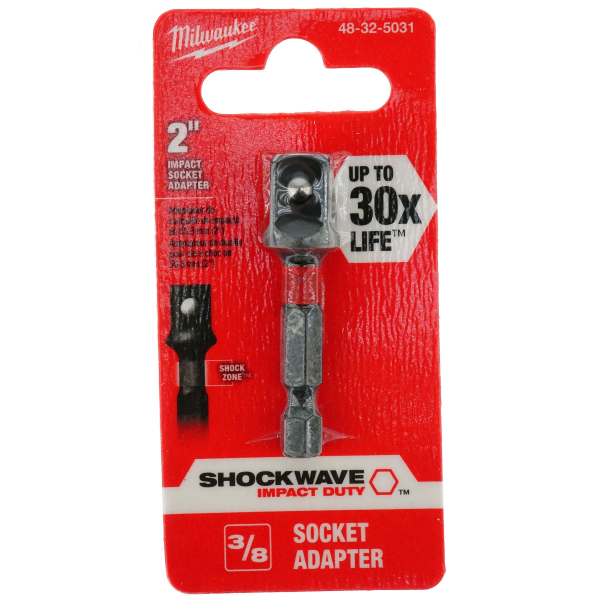 Milwaukee 48-32-5031 Shockwave Impact Duty 1/4" x 3/8" Socket Adapter