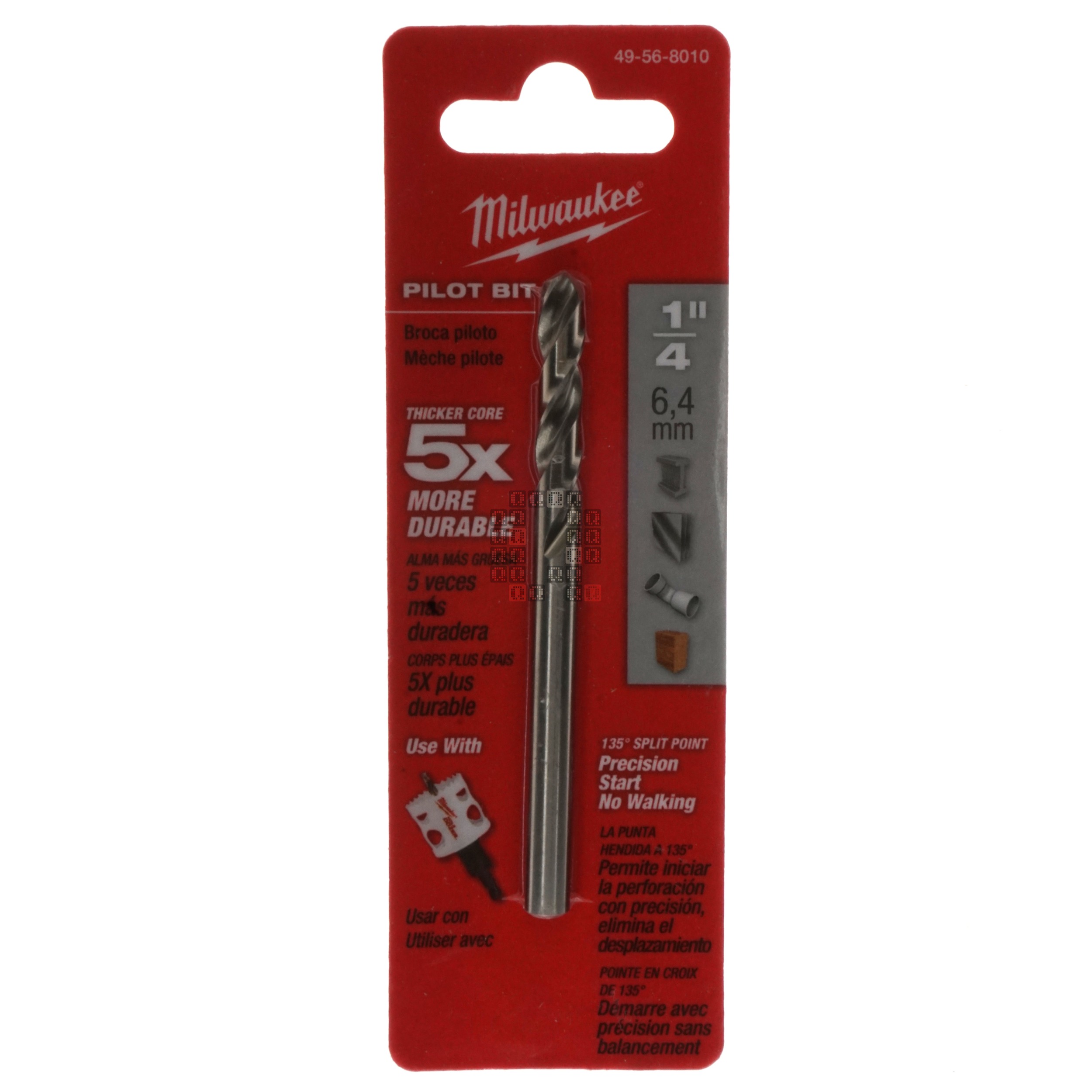 Milwaukee Tool 49-56-8010 High Speed Steel Pilot Bit, 1/4" x 3-1/2"