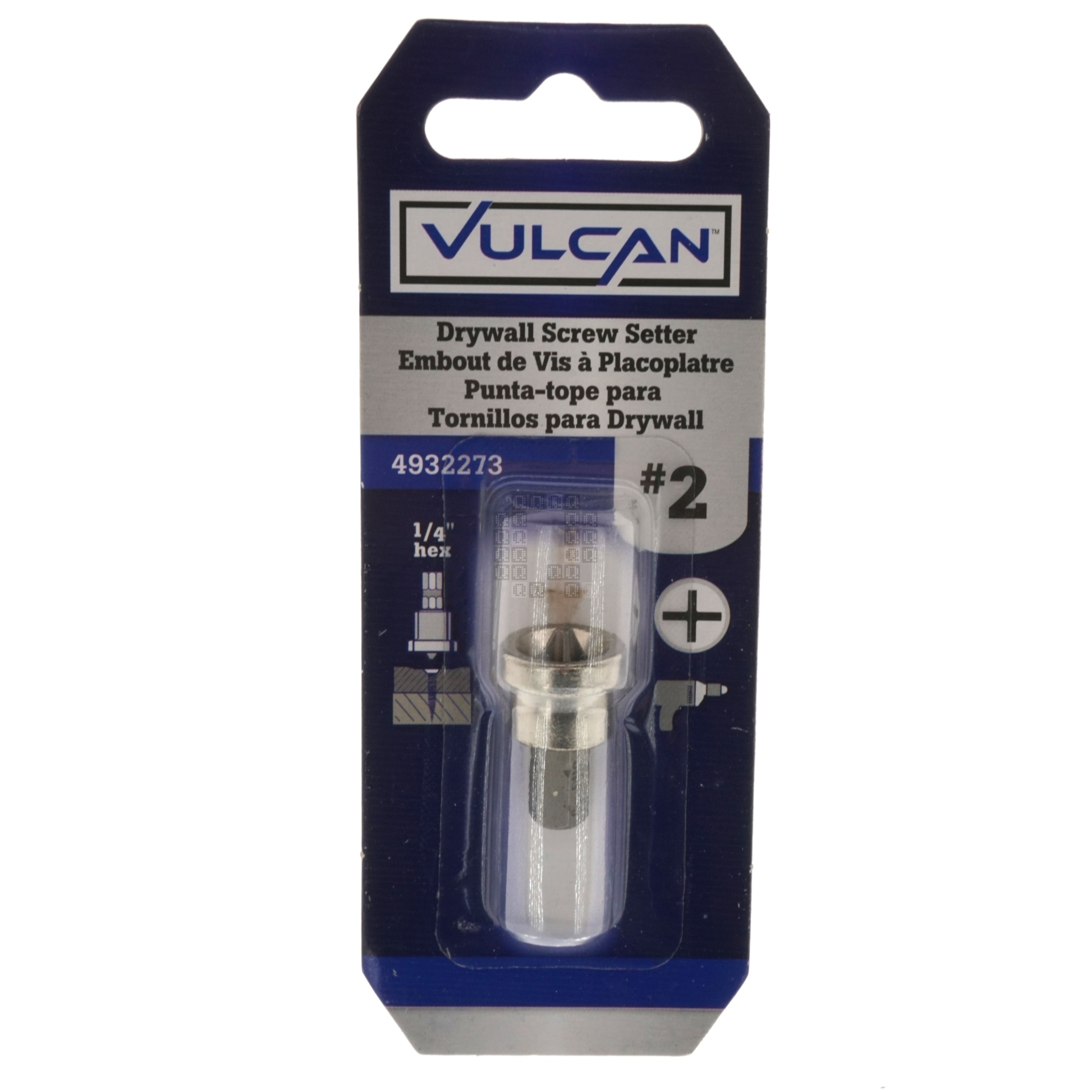 Vulcan 4932273 #2 Phillips PH2 Drywall Screw Setter, 1" Length