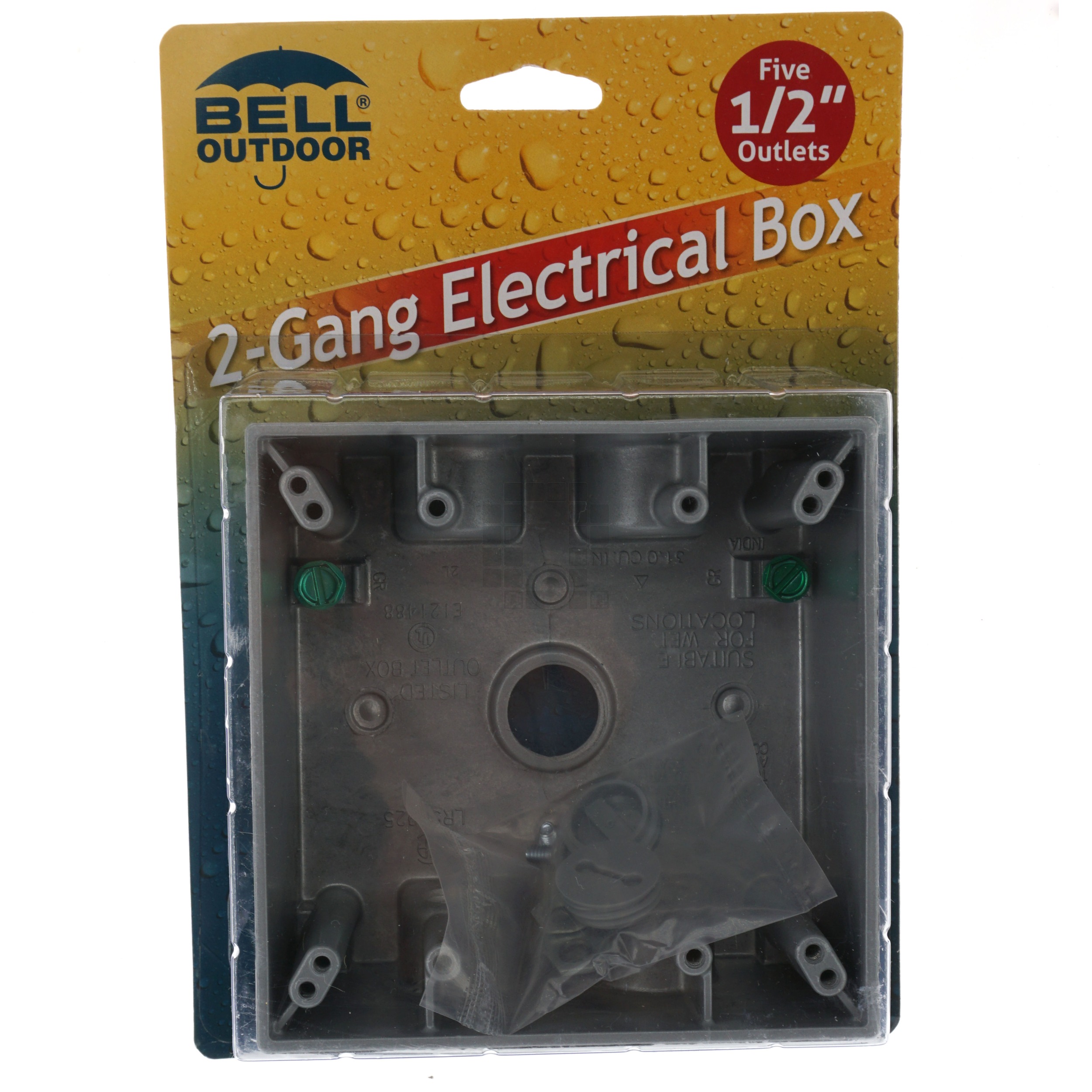 Bell Outdoor 5337-5 2-Gang 2" Deep Electrical Box, Gray