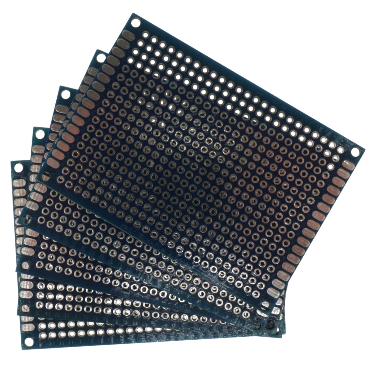 5cm x 7cm Blue PCB Printed Circuit Board, 5 Pack, 432 Holes, 32 Pads