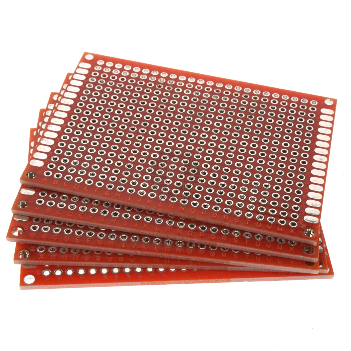 5cm x 7cm Red PCB Printed Circuit Board, 5 Pack, 432 Holes, 32 Pads