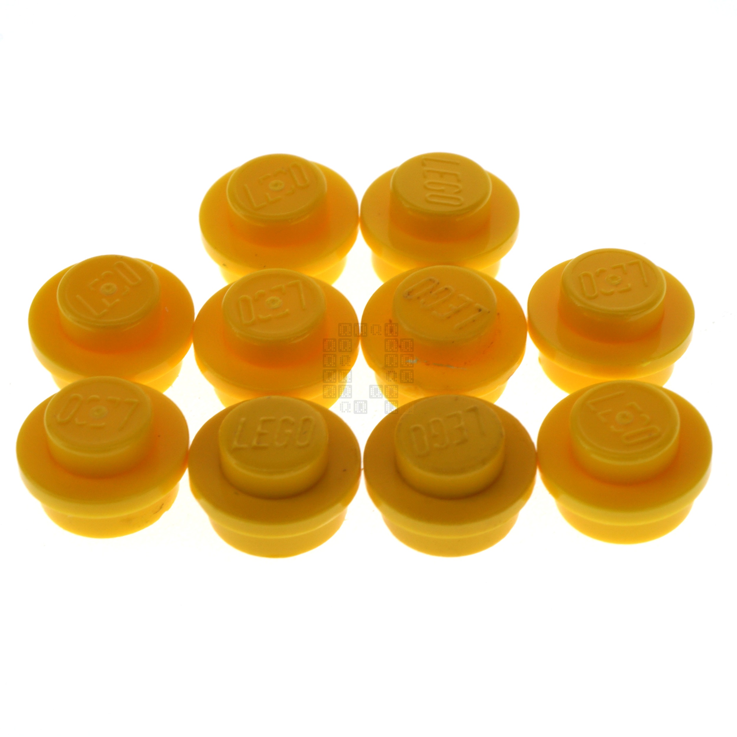 LEGO 614124 1x1 Round Plate, Bright Yellow , 10-Pack