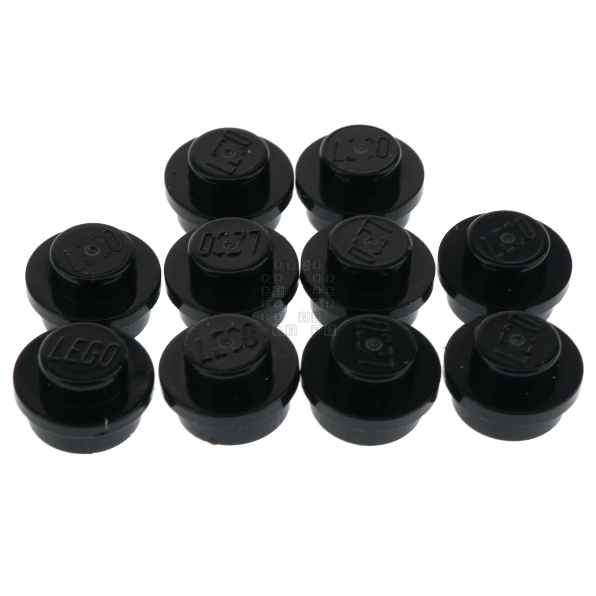LEGO 614126 1x1 Round Plate, Black, 10-Pack