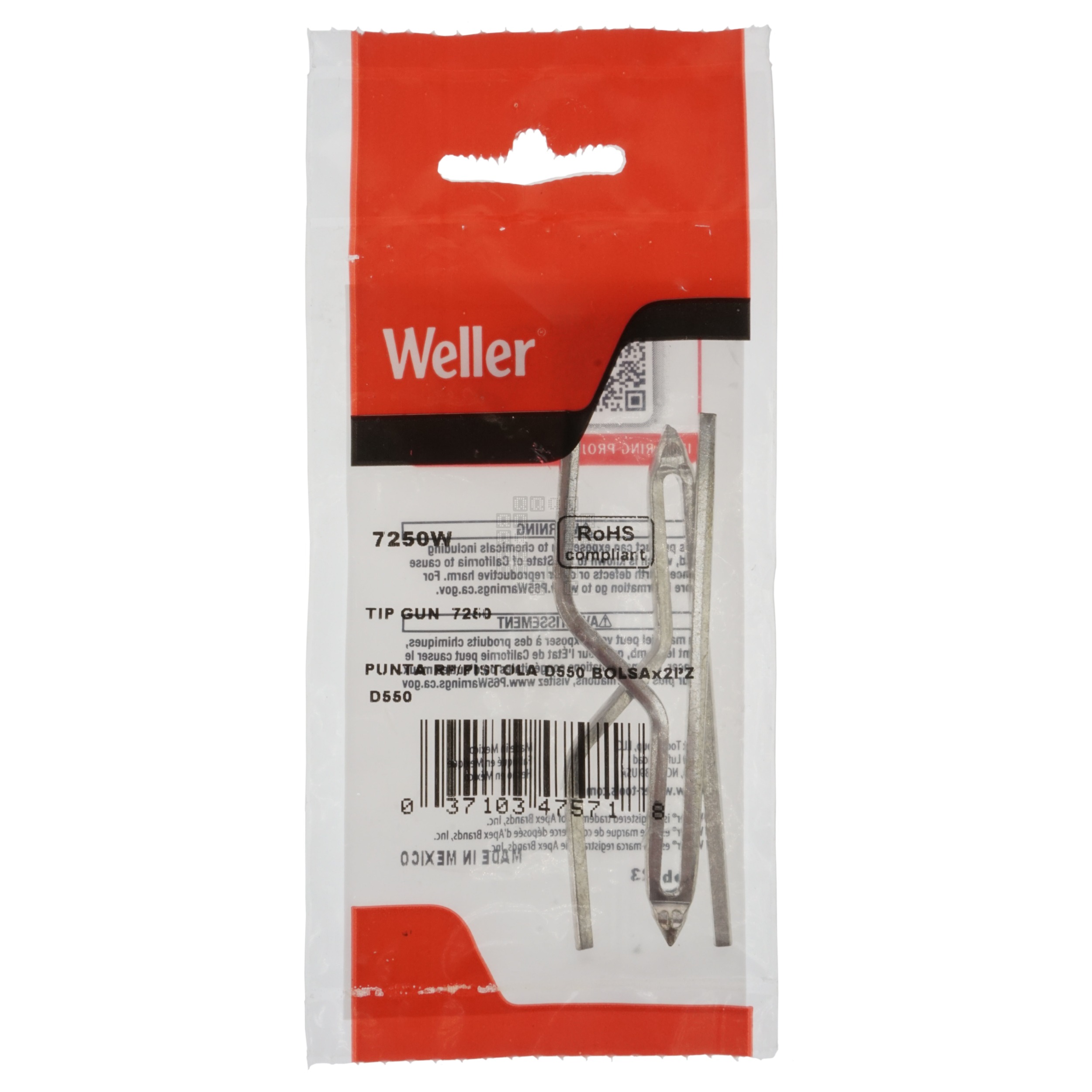 Weller 7250W D550 (200/260 Watt) Soldering Iron Tip, 2-Pack